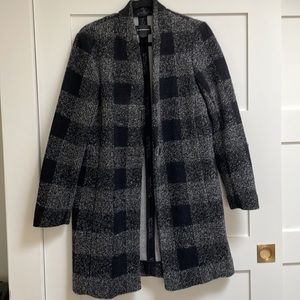 Club Monaco Plaid 3/4 Length Coat Size M